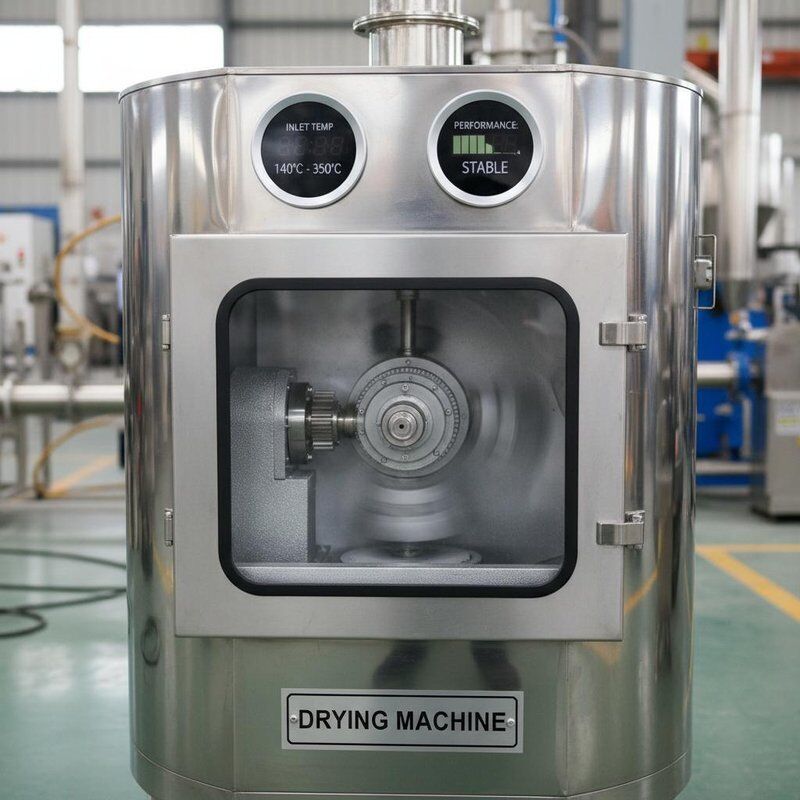 Temperatura de entrada 140 a 350 Máquina de secado con accionamiento mecánico Cabezal de pulverización centrífugo que ofrece estabilidad y rendimiento